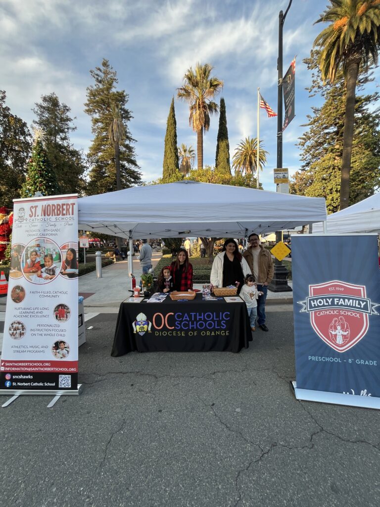 City of Tustin tree lighting and Orange Catholic Schools