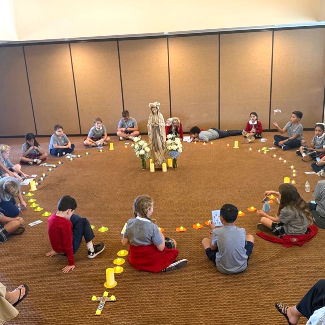 Mission Basilica School in San Juan Capistrano has their Living Rosary event